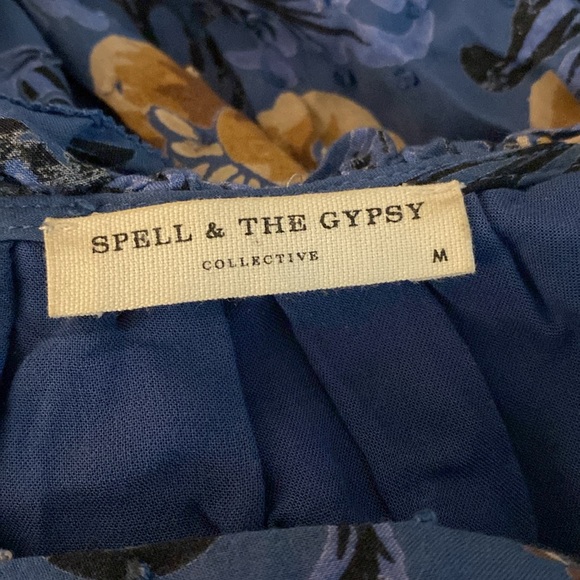 Spell & The Gypsy Blue Aurora stunning maxi tiered stunning bohemian dress. - Picture 15 of 16